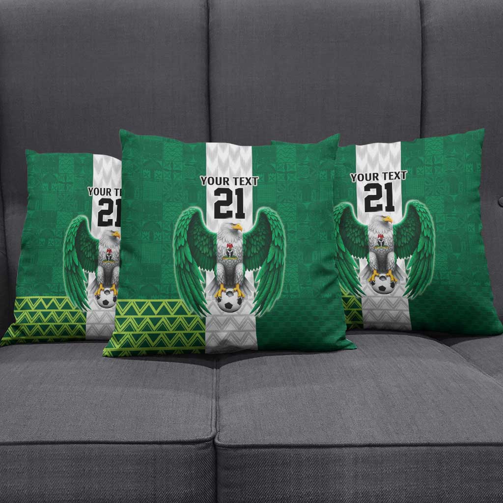 Custom Football African Nigeria Pillow Cover Retro Nigeria 20-21 Eagle Flag Motif