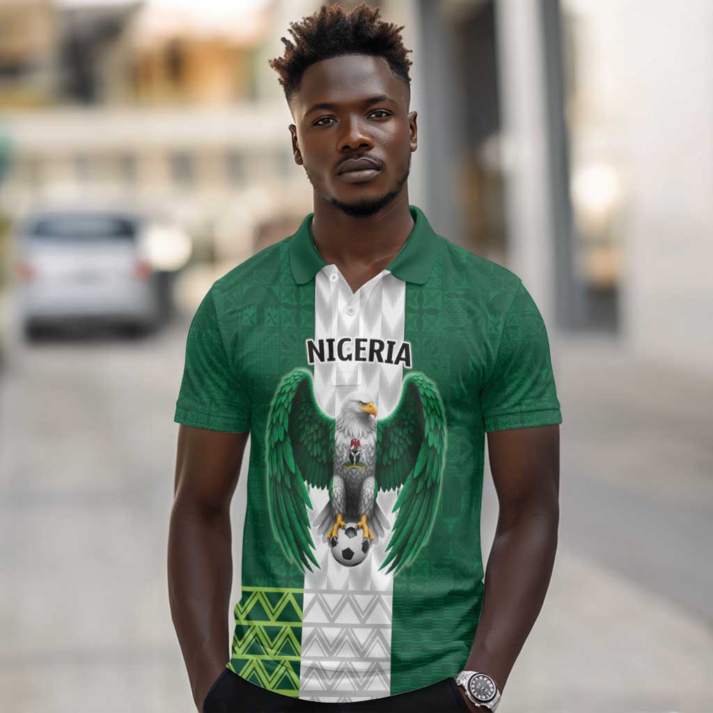Custom Football African Nigeria Polo Shirt Retro Nigeria 20-21 Eagle Flag Motif - African Pride