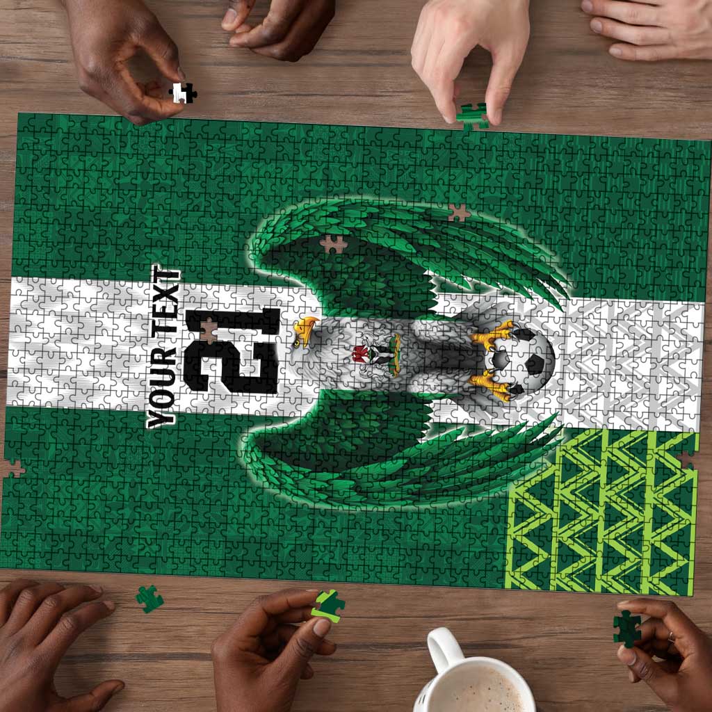 Custom Football African Nigeria Puzzle Retro Nigeria 20-21 Eagle Flag Motif