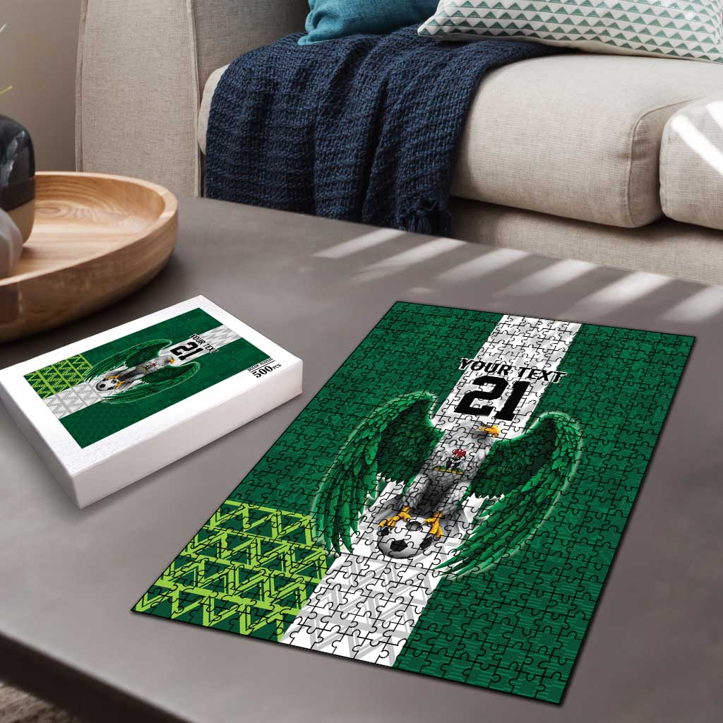 Custom Football African Nigeria Puzzle Retro Nigeria 20-21 Eagle Flag Motif