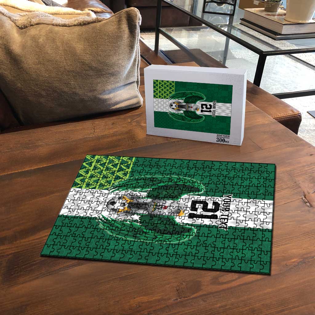 Custom Football African Nigeria Puzzle Retro Nigeria 20-21 Eagle Flag Motif