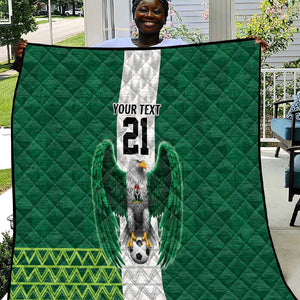 Custom Football African Nigeria Quilt Retro Nigeria 20-21 Eagle Flag Motif - African Pride