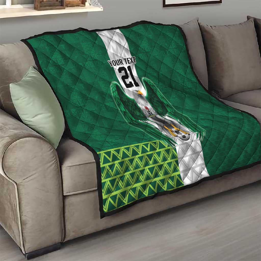 Custom Football African Nigeria Quilt Retro Nigeria 20-21 Eagle Flag Motif - African Pride