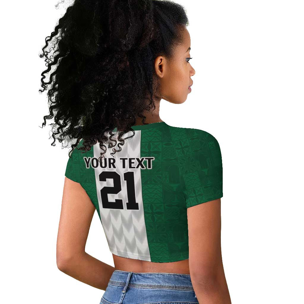 Custom Football African Nigeria Raglan Cropped T shirt Retro Nigeria 20-21 Eagle Flag Motif - African Pride