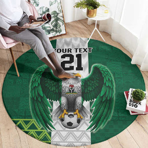 Custom Football African Nigeria Round Carpet Retro Nigeria 20-21 Eagle Flag Motif - African Pride