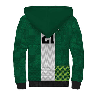 Custom Football African Nigeria Sherpa Hoodie Retro Nigeria 20-21 Eagle Flag Motif - African Pride