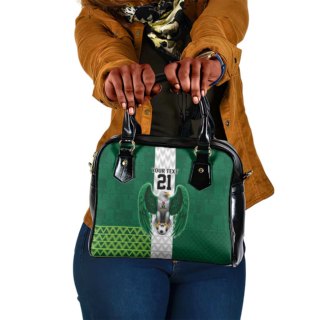 Custom Football African Nigeria Shoulder Handbag Retro Nigeria 20-21 Eagle Flag Motif - African Pride