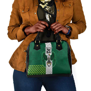 Custom Football African Nigeria Shoulder Handbag Retro Nigeria 20-21 Eagle Flag Motif - African Pride