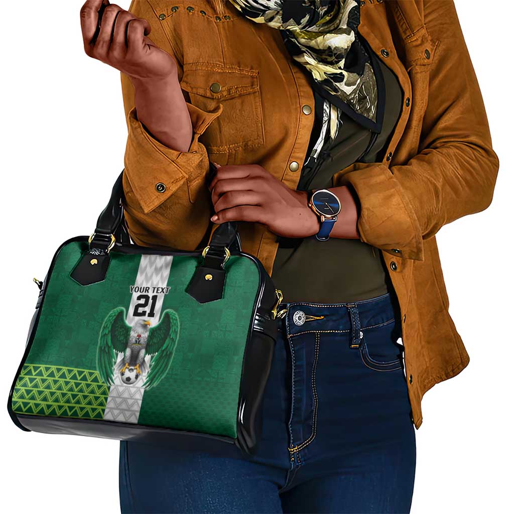Custom Football African Nigeria Shoulder Handbag Retro Nigeria 20-21 Eagle Flag Motif - African Pride