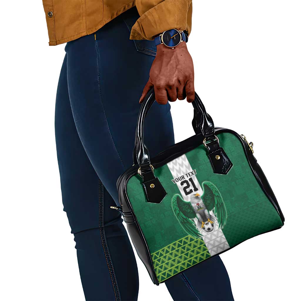 Custom Football African Nigeria Shoulder Handbag Retro Nigeria 20-21 Eagle Flag Motif - African Pride