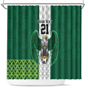Custom Football African Nigeria Shower Curtain Retro Nigeria 20-21 Eagle Flag Motif - African Pride