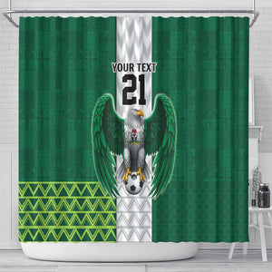 Custom Football African Nigeria Shower Curtain Retro Nigeria 20-21 Eagle Flag Motif - African Pride