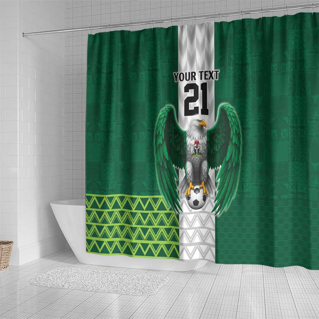 Custom Football African Nigeria Shower Curtain Retro Nigeria 20-21 Eagle Flag Motif - African Pride