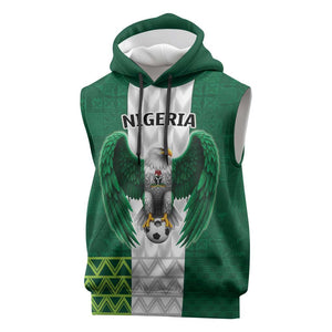 Custom Football African Nigeria Sleeveless Hoodie Retro Nigeria 20-21 Eagle Flag Motif - African Pride