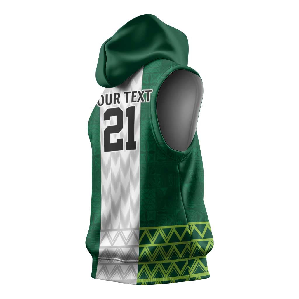 Custom Football African Nigeria Sleeveless Hoodie Retro Nigeria 20-21 Eagle Flag Motif - African Pride