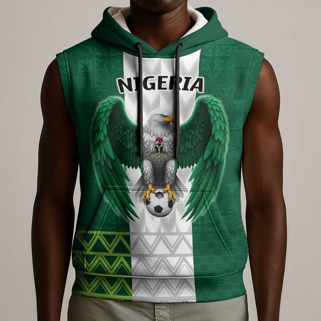 Custom Football African Nigeria Sleeveless Hoodie Retro Nigeria 20-21 Eagle Flag Motif - African Pride