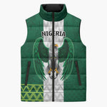 Custom Football African Nigeria Sleeveless Puffer Jacket Retro Nigeria 20-21 Eagle Flag Motif