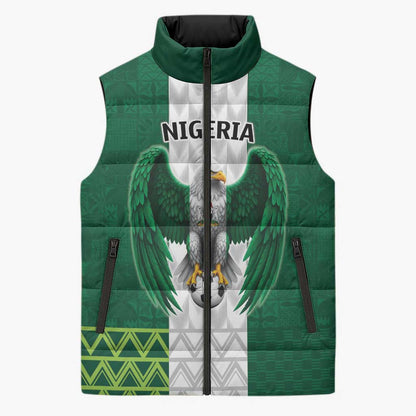 Custom Football African Nigeria Sleeveless Puffer Jacket Retro Nigeria 20-21 Eagle Flag Motif