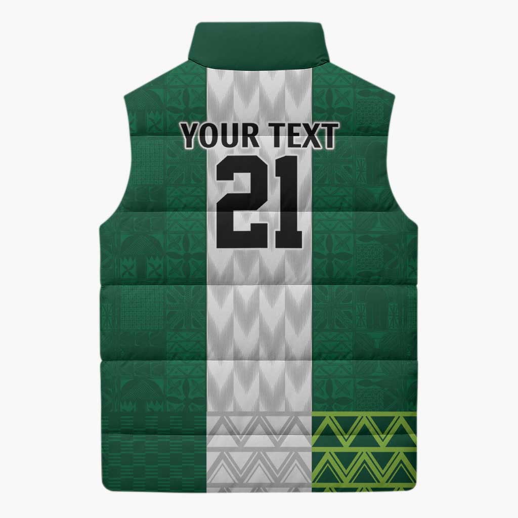 Custom Football African Nigeria Sleeveless Puffer Jacket Retro Nigeria 20-21 Eagle Flag Motif