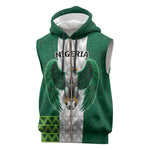Custom Football African Nigeria Sleeveless Zip Hoodie Retro Nigeria 20-21 Eagle Flag Motif - African Pride