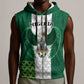 Custom Football African Nigeria Sleeveless Zip Hoodie Retro Nigeria 20-21 Eagle Flag Motif - African Pride