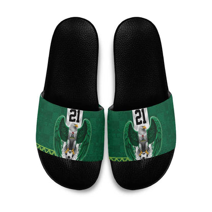 Custom Football African Nigeria Slide Sandals Retro Nigeria 20-21 Eagle Flag Motif