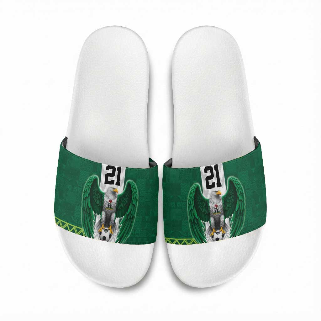 Custom Football African Nigeria Slide Sandals Retro Nigeria 20-21 Eagle Flag Motif