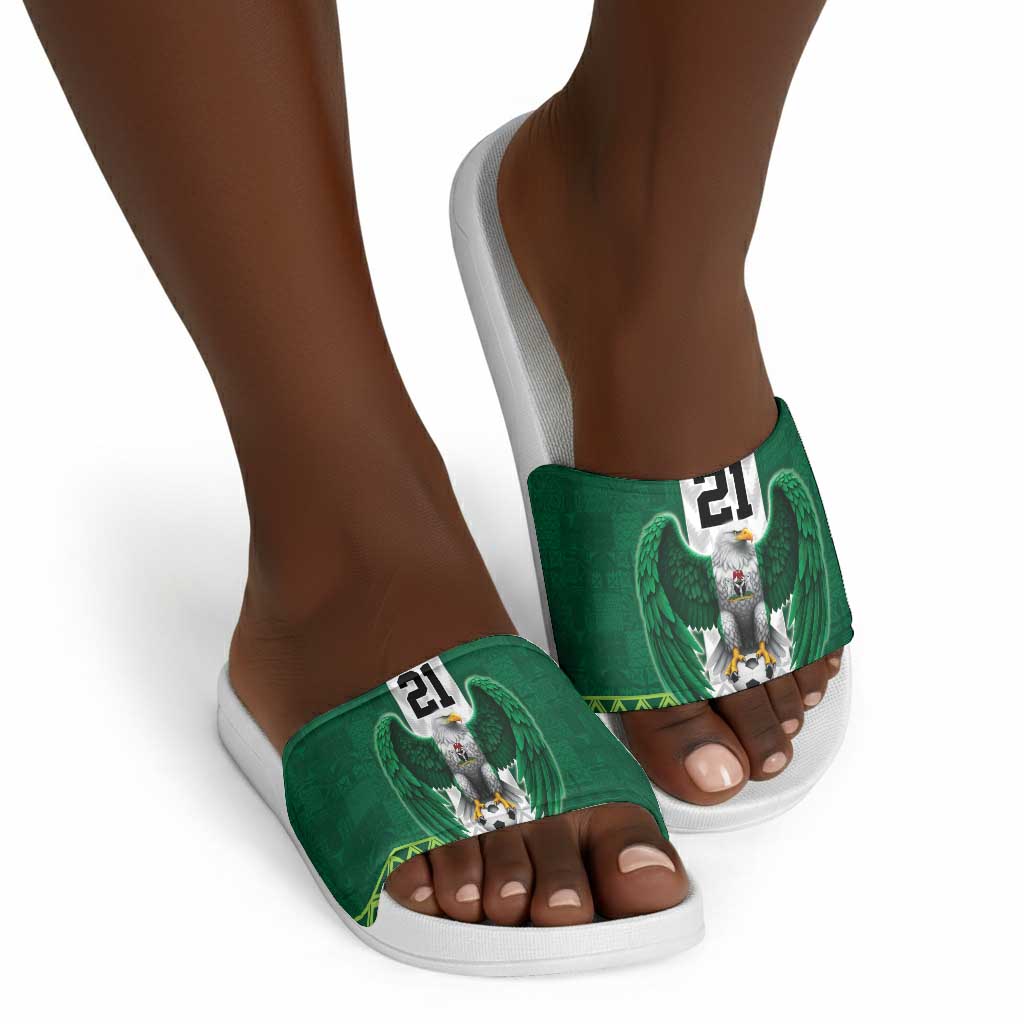 Custom Football African Nigeria Slide Sandals Retro Nigeria 20-21 Eagle Flag Motif
