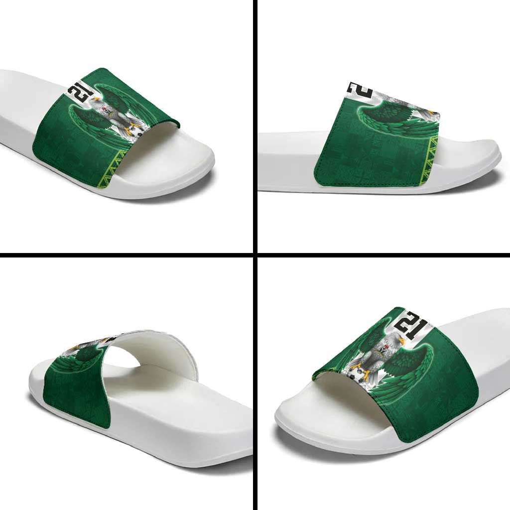 Custom Football African Nigeria Slide Sandals Retro Nigeria 20-21 Eagle Flag Motif