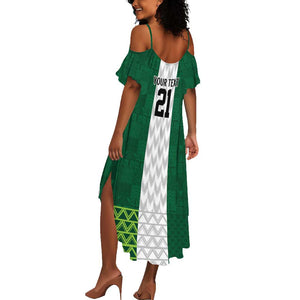 Custom Football African Nigeria Summer Maxi Dress Retro Nigeria 20-21 Eagle Flag Motif - African Pride