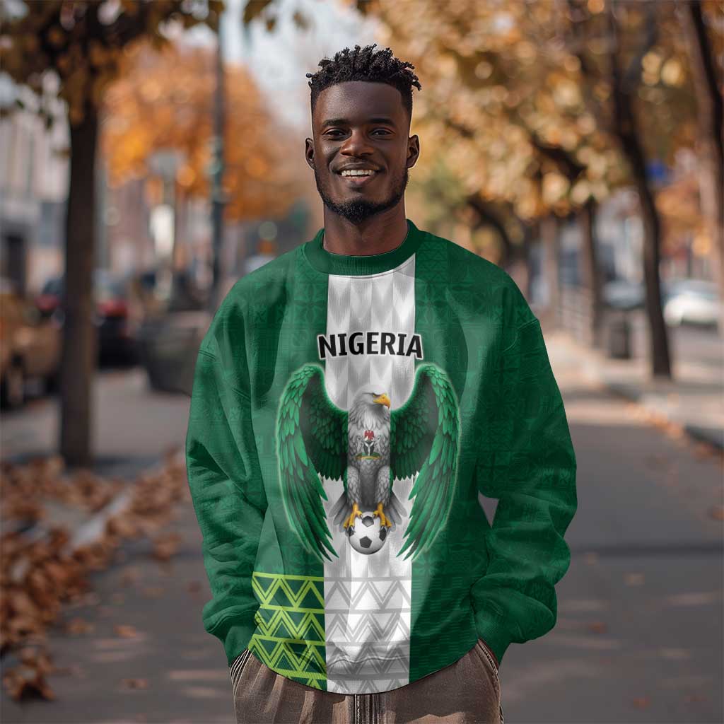 Custom Football African Nigeria Sweatshirt Retro Nigeria 20-21 Eagle Flag Motif - African Pride