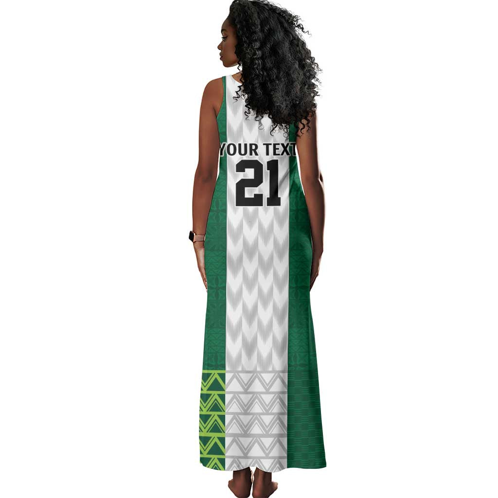 Custom Football African Nigeria Tank Maxi Dress Retro Nigeria 20-21 Eagle Flag Motif - African Pride
