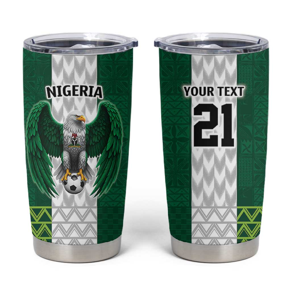 Custom Football African Nigeria Tumbler Cup Retro Nigeria 20-21 Eagle Flag Motif - African Pride