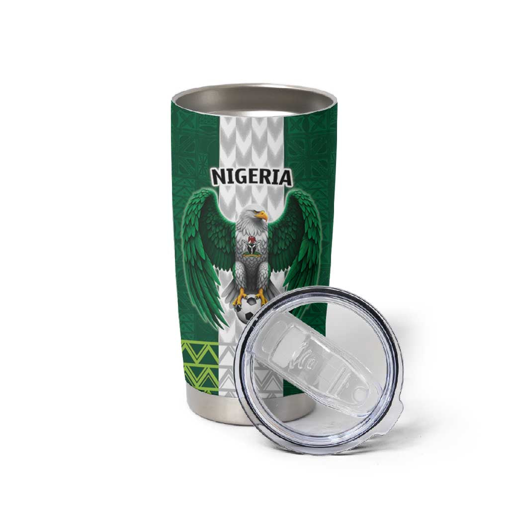 Custom Football African Nigeria Tumbler Cup Retro Nigeria 20-21 Eagle Flag Motif - African Pride