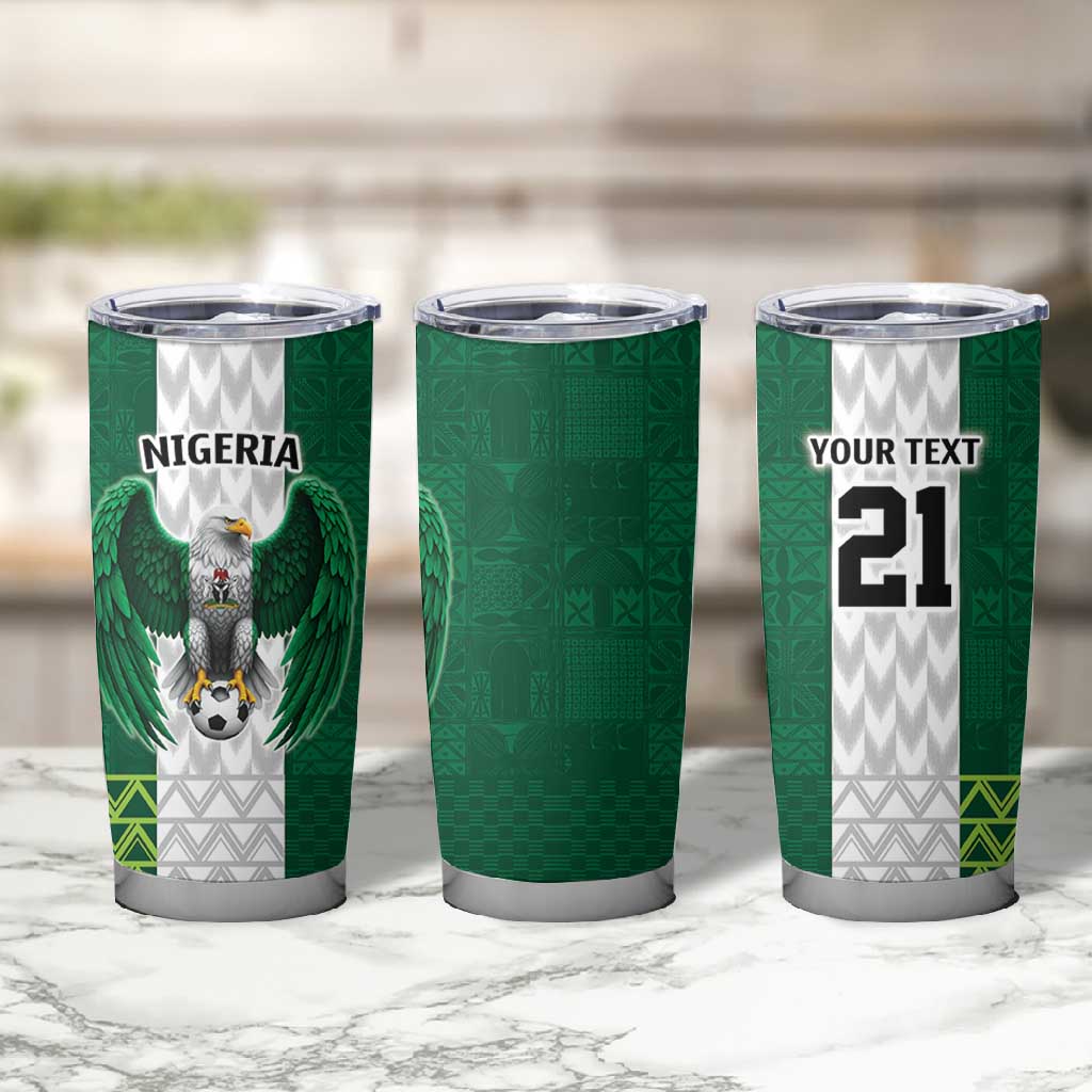 Custom Football African Nigeria Tumbler Cup Retro Nigeria 20-21 Eagle Flag Motif - African Pride