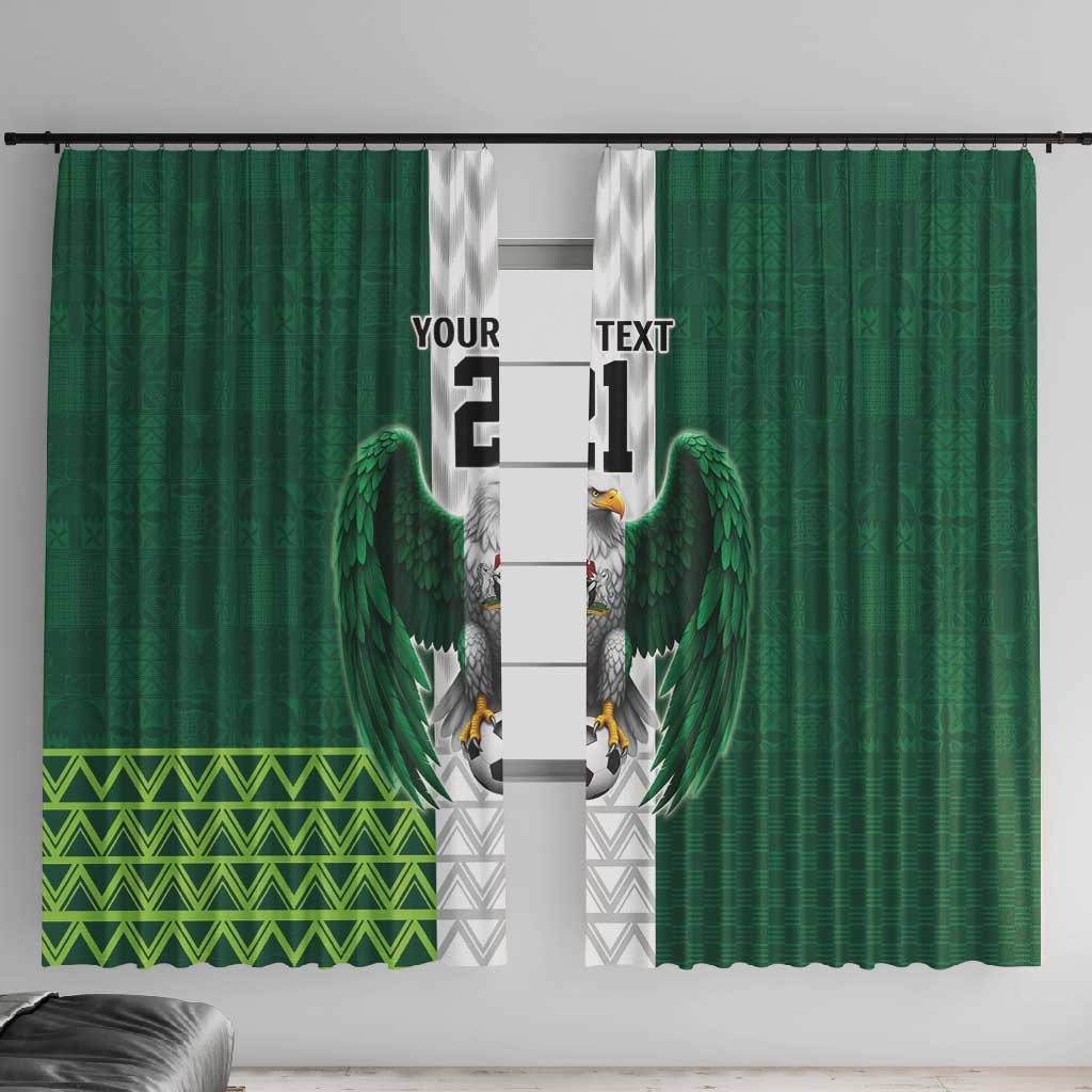 Custom Football African Nigeria Window Curtain Retro Nigeria 20-21 Eagle Flag Motif - African Pride