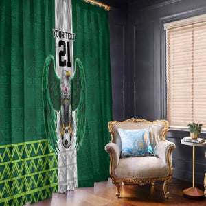 Custom Football African Nigeria Window Curtain Retro Nigeria 20-21 Eagle Flag Motif - African Pride