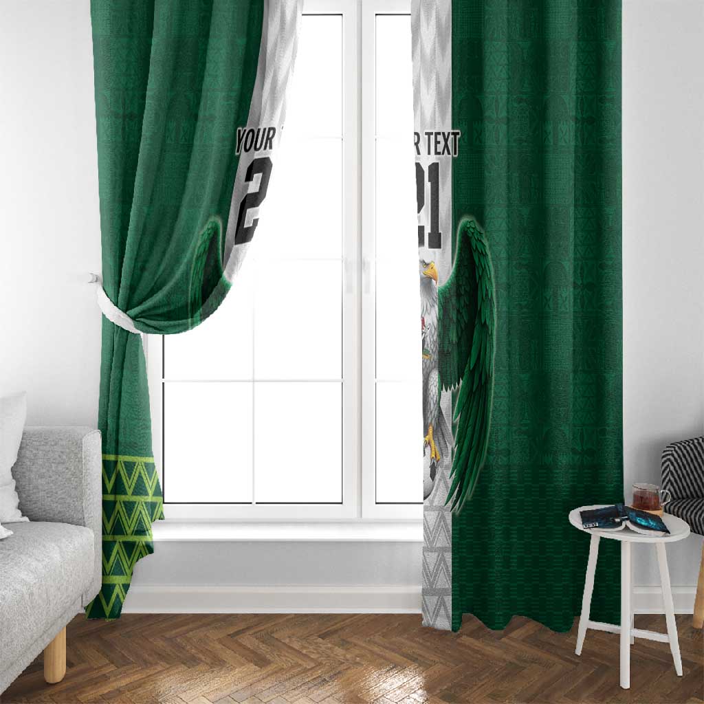 Custom Football African Nigeria Window Curtain Retro Nigeria 20-21 Eagle Flag Motif - African Pride
