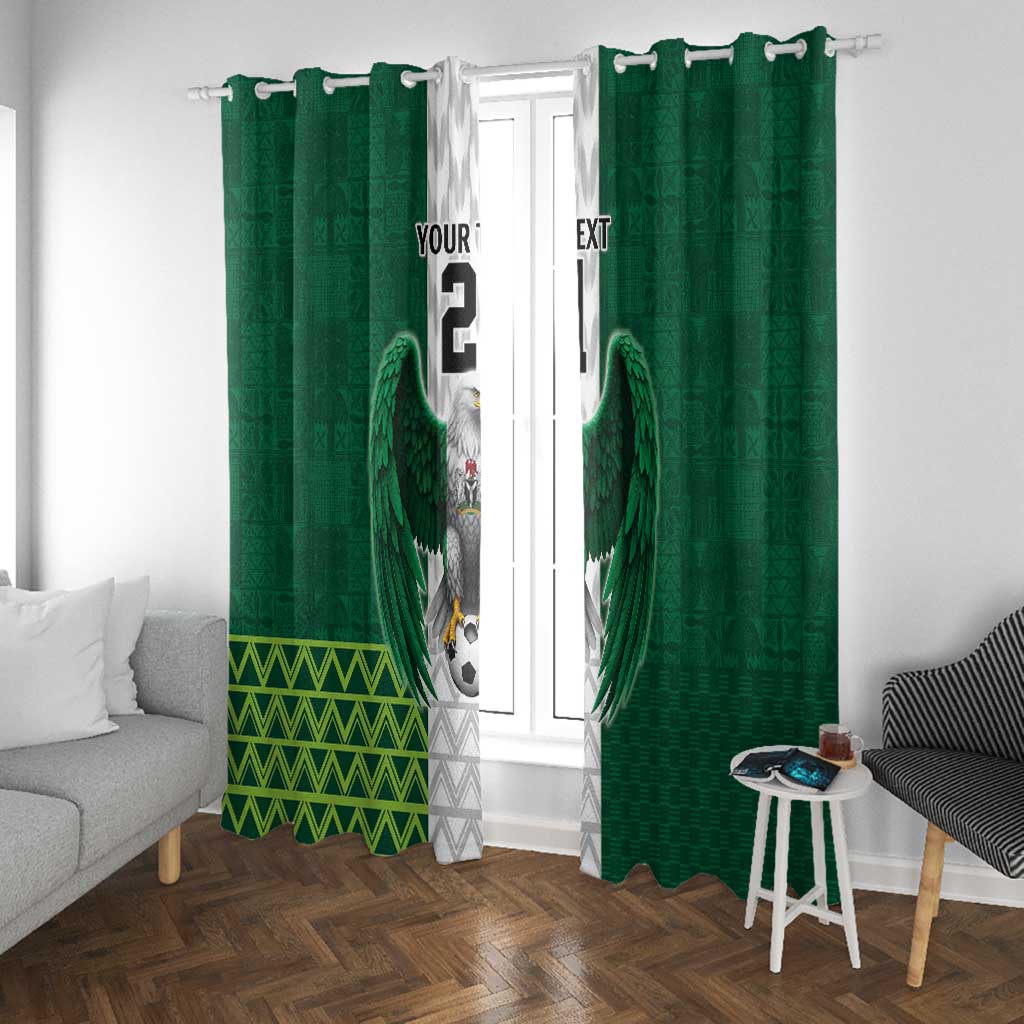 Custom Football African Nigeria Window Curtain Retro Nigeria 20-21 Eagle Flag Motif - African Pride