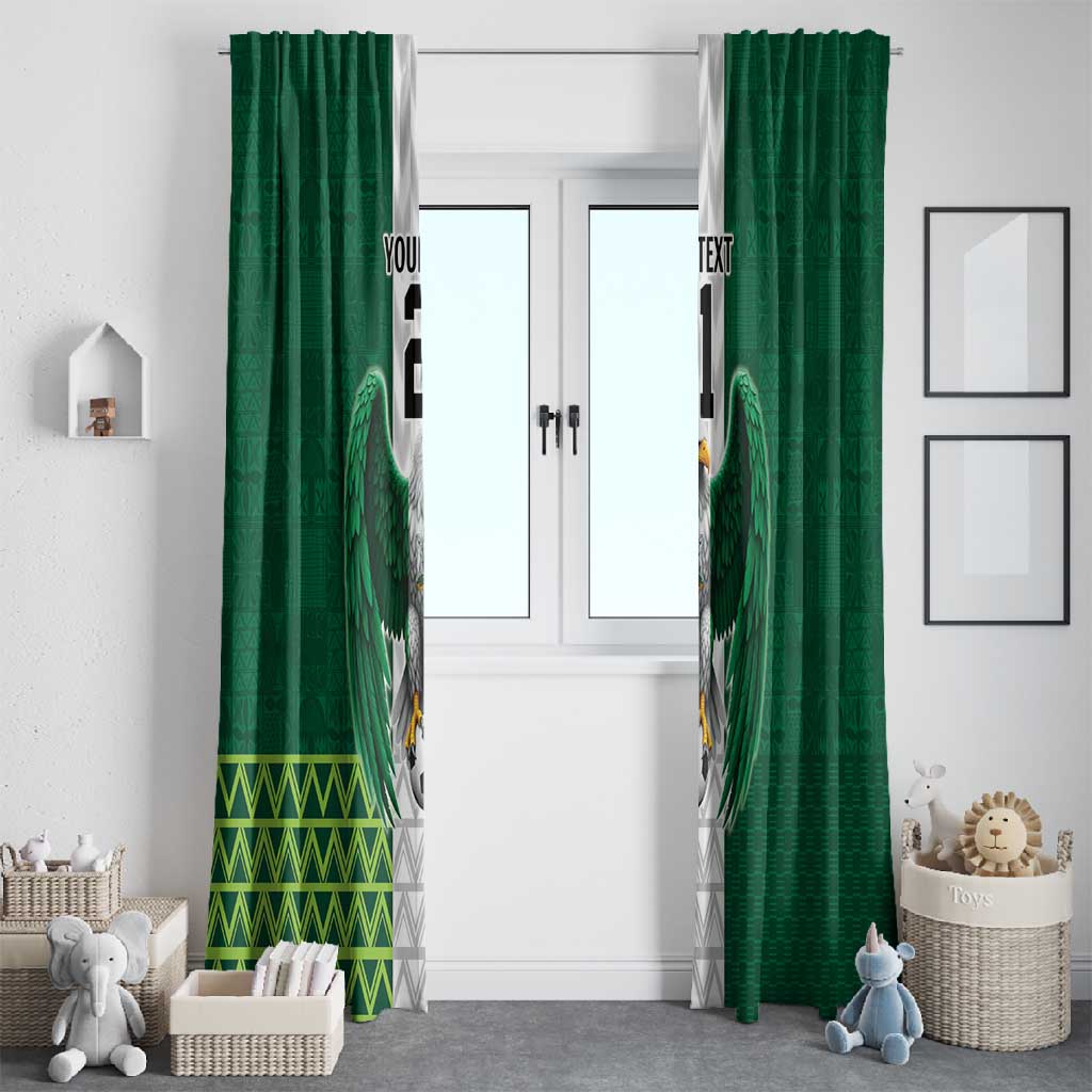 Custom Football African Nigeria Window Curtain Retro Nigeria 20-21 Eagle Flag Motif - African Pride