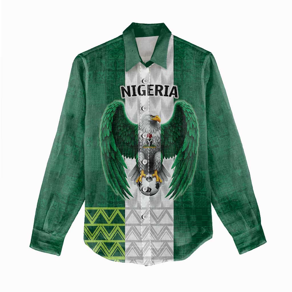Custom Football African Nigeria Women Casual Shirt Retro Nigeria 20-21 Eagle Flag Motif - African Pride