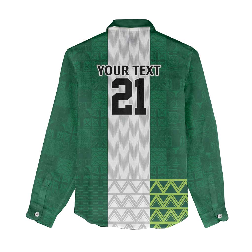Custom Football African Nigeria Women Casual Shirt Retro Nigeria 20-21 Eagle Flag Motif - African Pride