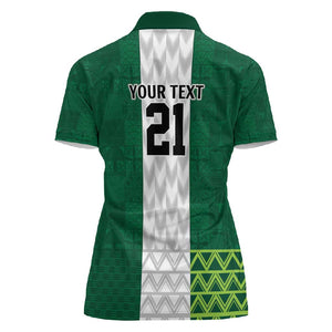 Custom Football African Nigeria Women Polo Shirt Retro Nigeria 20-21 Eagle Flag Motif - African Pride