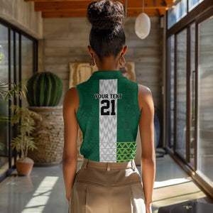 Custom Football African Nigeria Women Sleeveless Polo Shirt Retro Nigeria 20-21 Eagle Flag Motif - African Pride