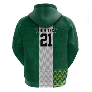 Custom Football African Nigeria Zip Hoodie Retro Nigeria 20-21 Eagle Flag Motif - African Pride