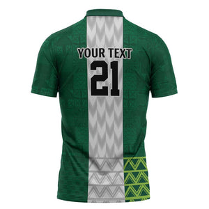 Custom Football African Nigeria Zipper Polo Shirt Retro Nigeria 20-21 Eagle Flag Motif