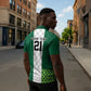 Custom Football African Nigeria Zipper Polo Shirt Retro Nigeria 20-21 Eagle Flag Motif