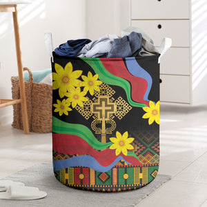 Eritrea Meskel Laundry Basket Eritrean Tribal Meskel Daisy Flag Inspired