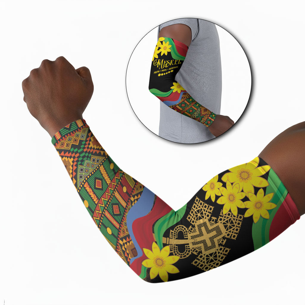 Eritrea Meskel Arm Sleeves Eritrean Tribal Meskel Daisy Flag Inspired