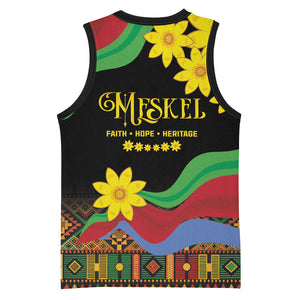 Eritrea Meskel Basketball Jersey Eritrean Tribal Meskel Daisy Flag Inspired
